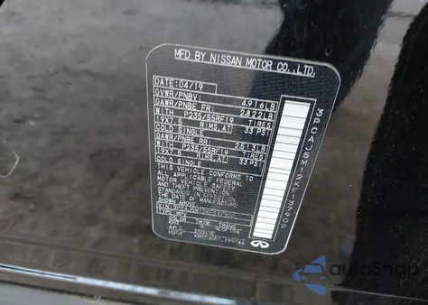 2019 Infiniti Qx50 Luxe из США, поврежденный, VIN 3PCAJ5M12KF137902